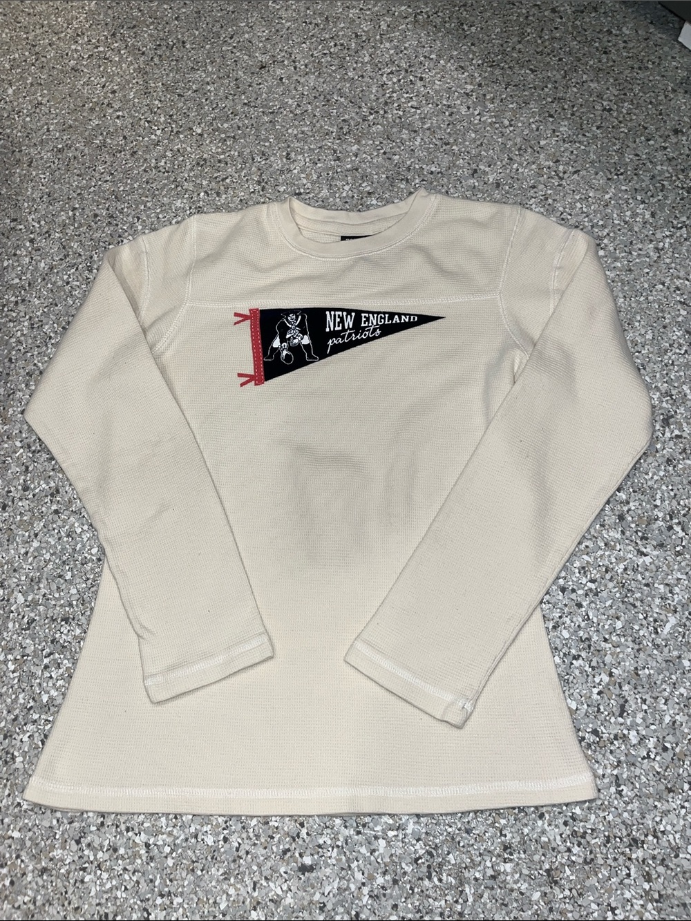 Come On you New England Patriots women  Reebok Cream Long Sleeve Top